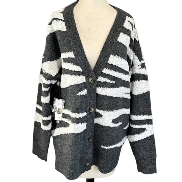 NEW Michael Stars Charcoal Combo Nell Cardigan Sweater - Picture 1 of 10